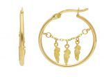 Golden hoop earrings 9k (code S233915)